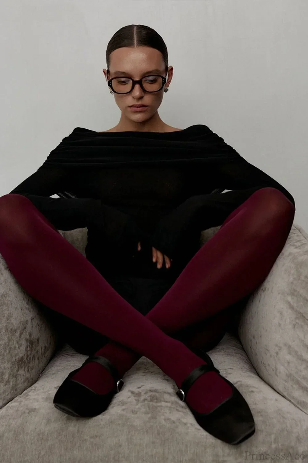 Off-Shoulder Fitted Long-Sleeve Knit Top - Image 11