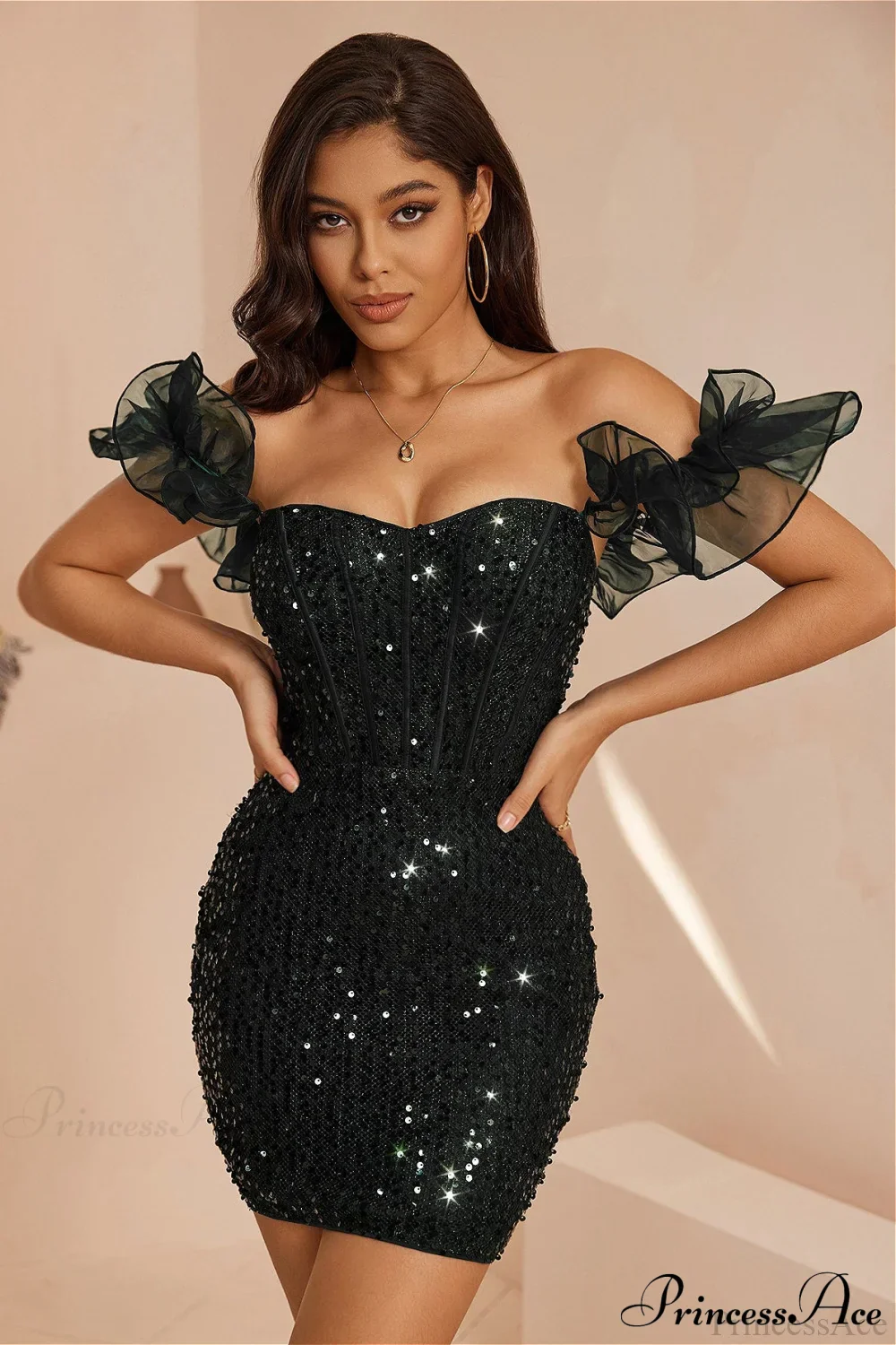 Off Shoulder Sequin Sexy Party Dress - Image 6