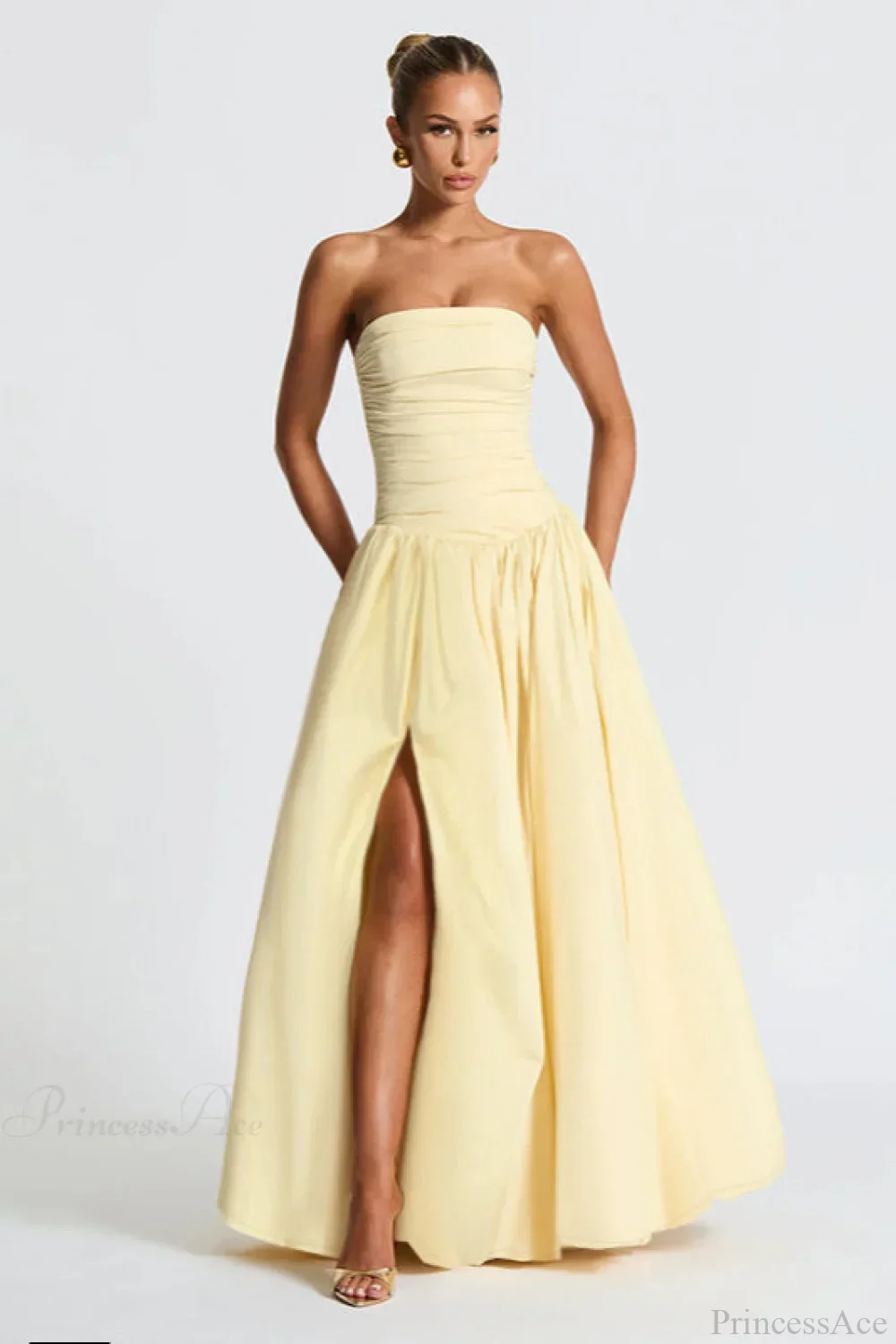 Off Shoulder Split Fitted Elegant Maxi Dress - Image 2