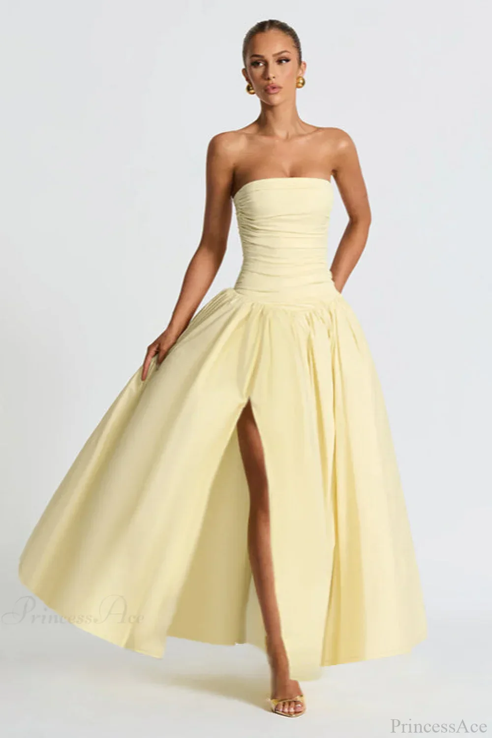 Off Shoulder Split Fitted Elegant Maxi Dress - Image 3