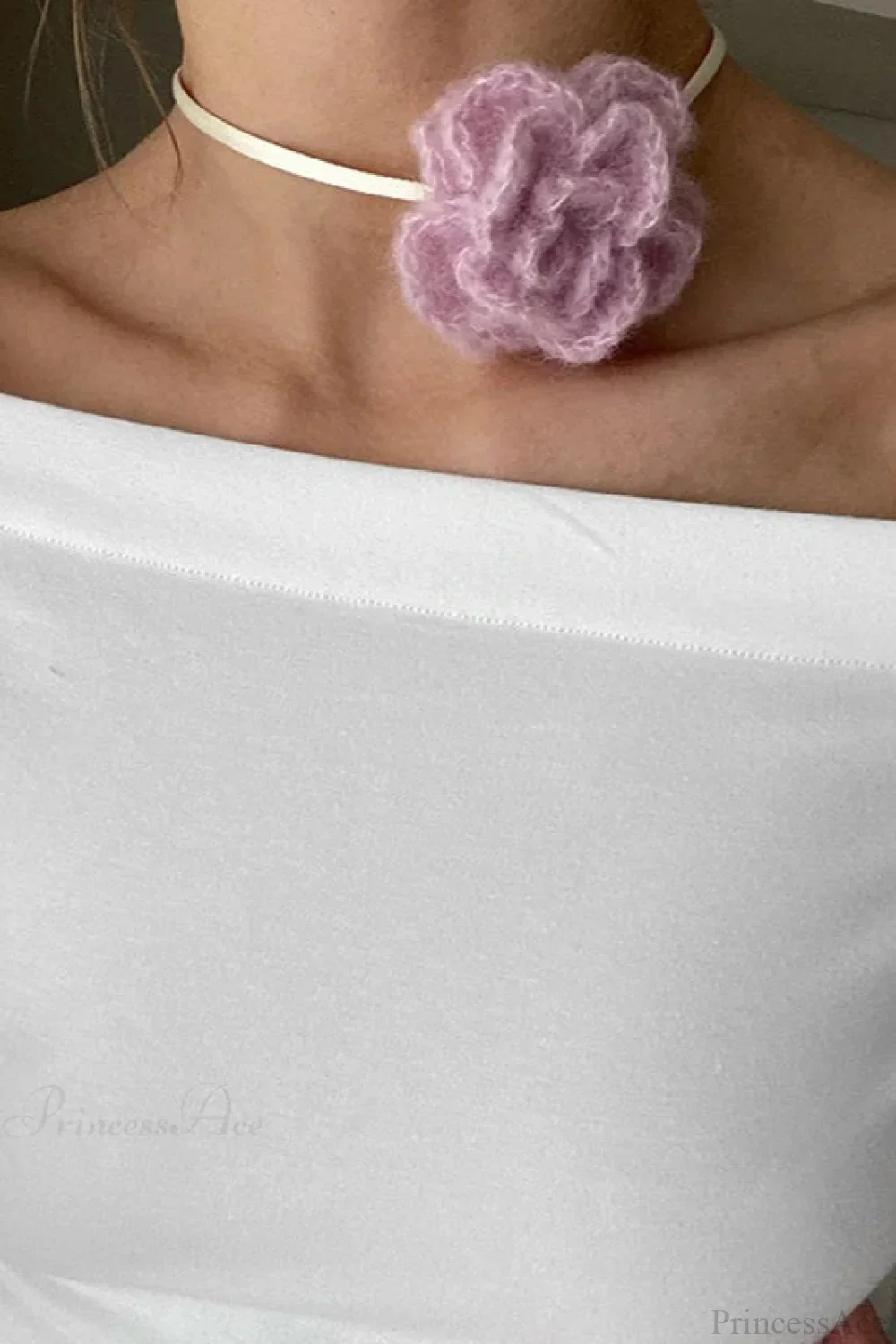 Off-the-Shoulder Tie Detail Fitted Long Sleeve Tee - Image 3