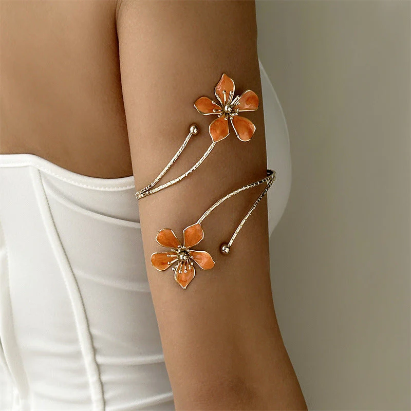 Oil Dripping Flower Open Bracelet - Image 6
