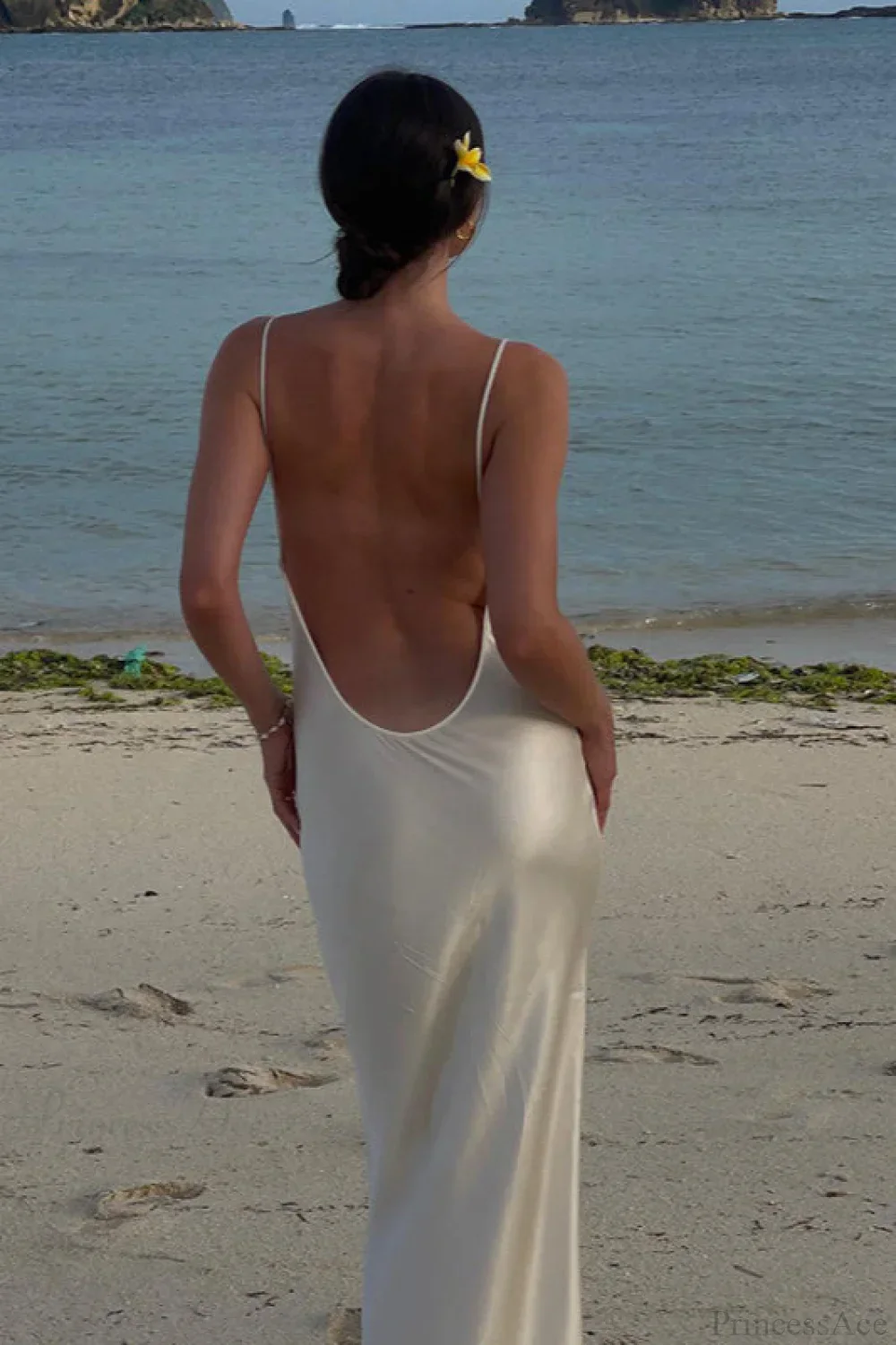 Open Back Satin Maxi Dress - Image 3