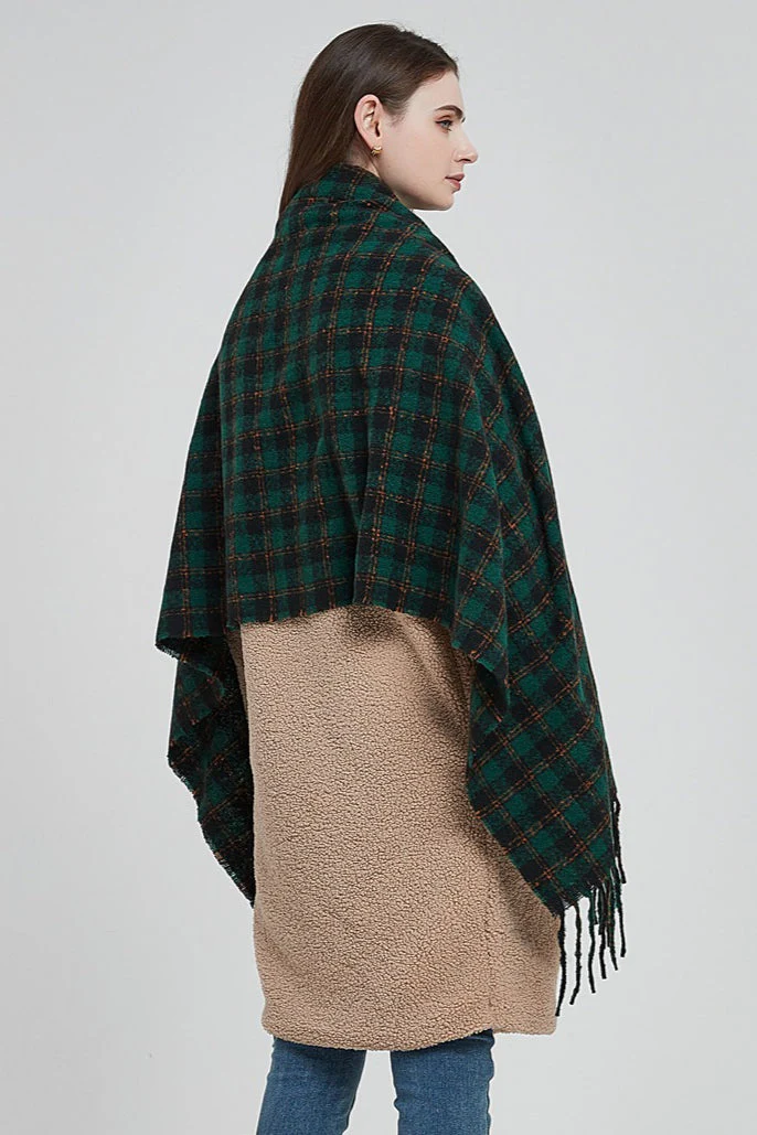 Oversized Fringe Plaid Scarf - Image 8