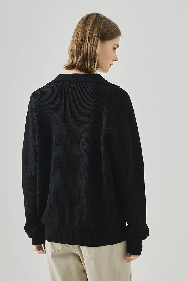 Oversized Lazy V-Neck Long-Sleeve Knit Top - Image 18