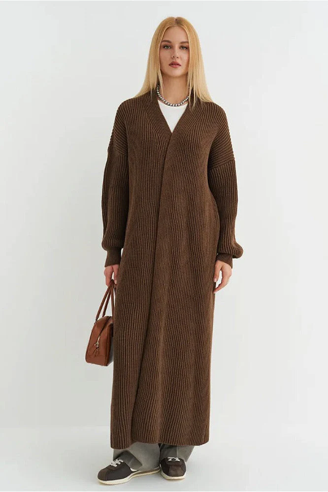 Oversized Long-Length Knit Cardigan - Image 2
