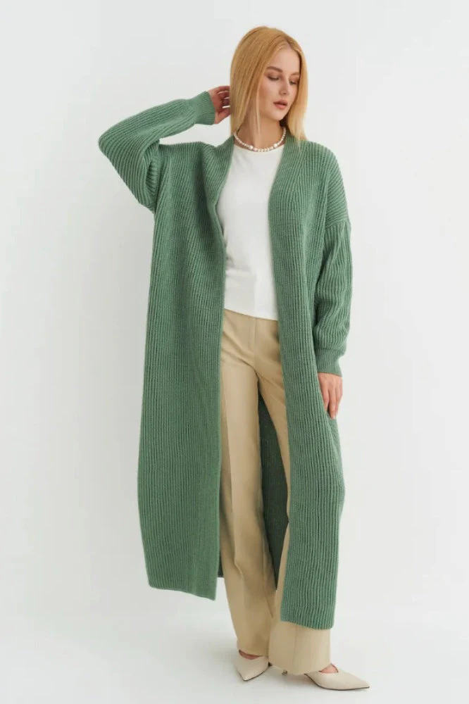 Oversized Long-Length Knit Cardigan - Image 5