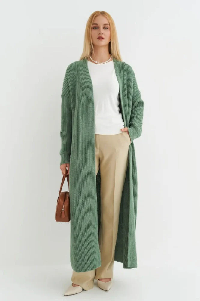 Oversized Long-Length Knit Cardigan - Image 6
