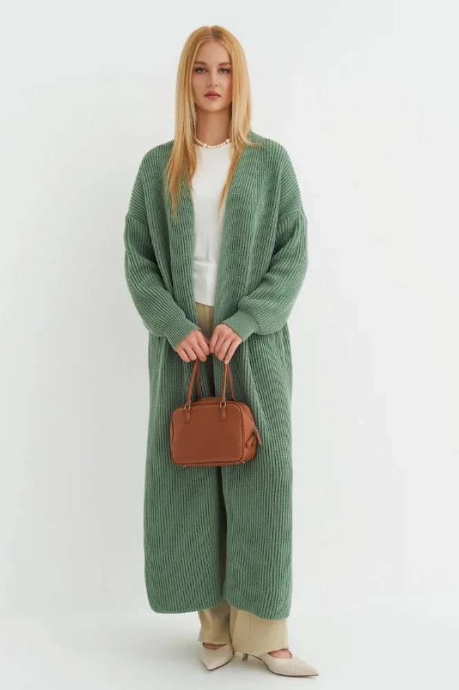 Oversized Long-Length Knit Cardigan - Image 8