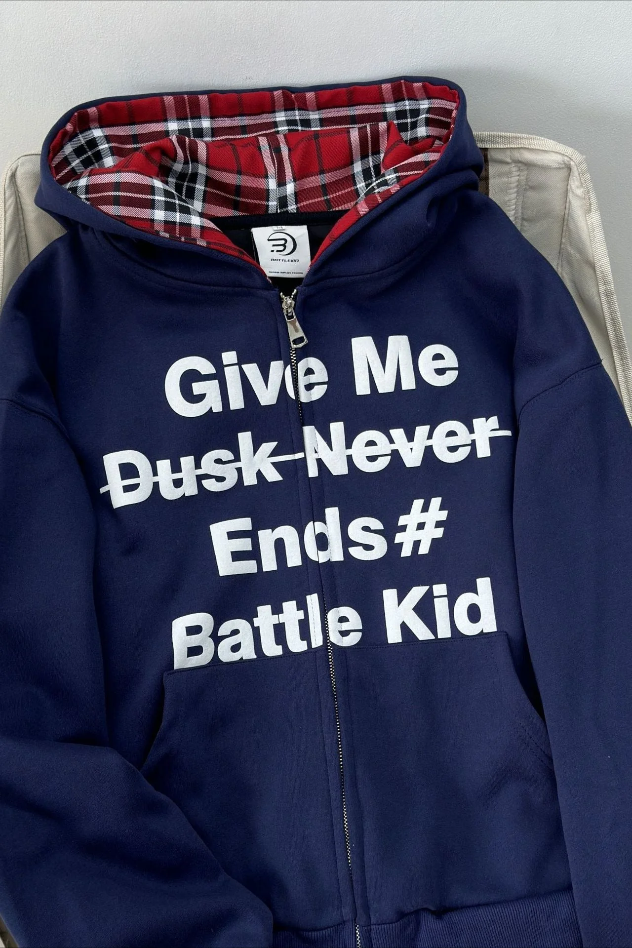 Plaid Cardigan Layered Loose Hoodie - Image 3