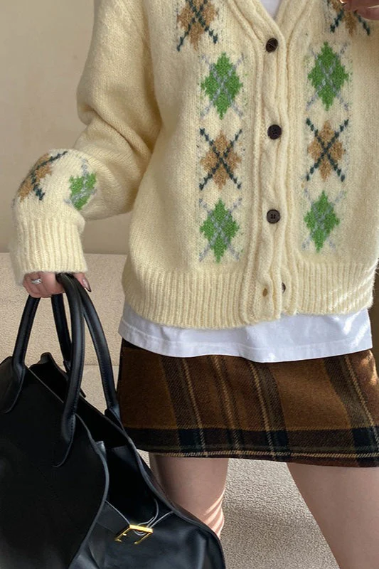 Plaid Color Block High Waist Skirt - Image 20