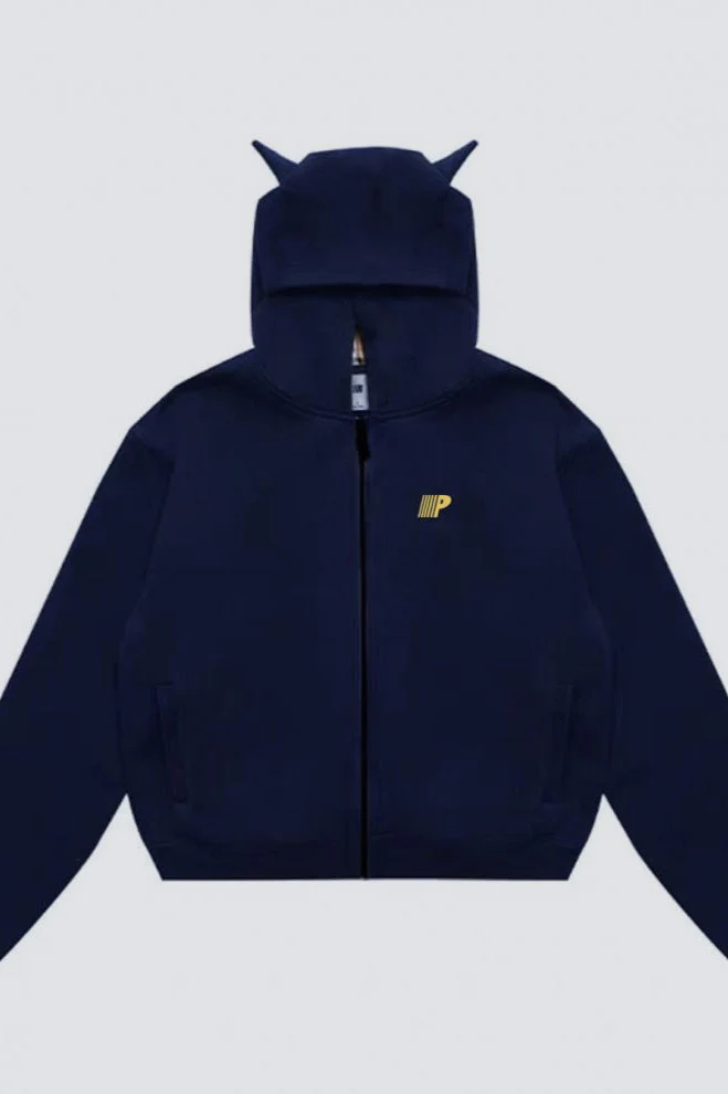 Plaid Color Block Zip Loose Hoodie - Image 5
