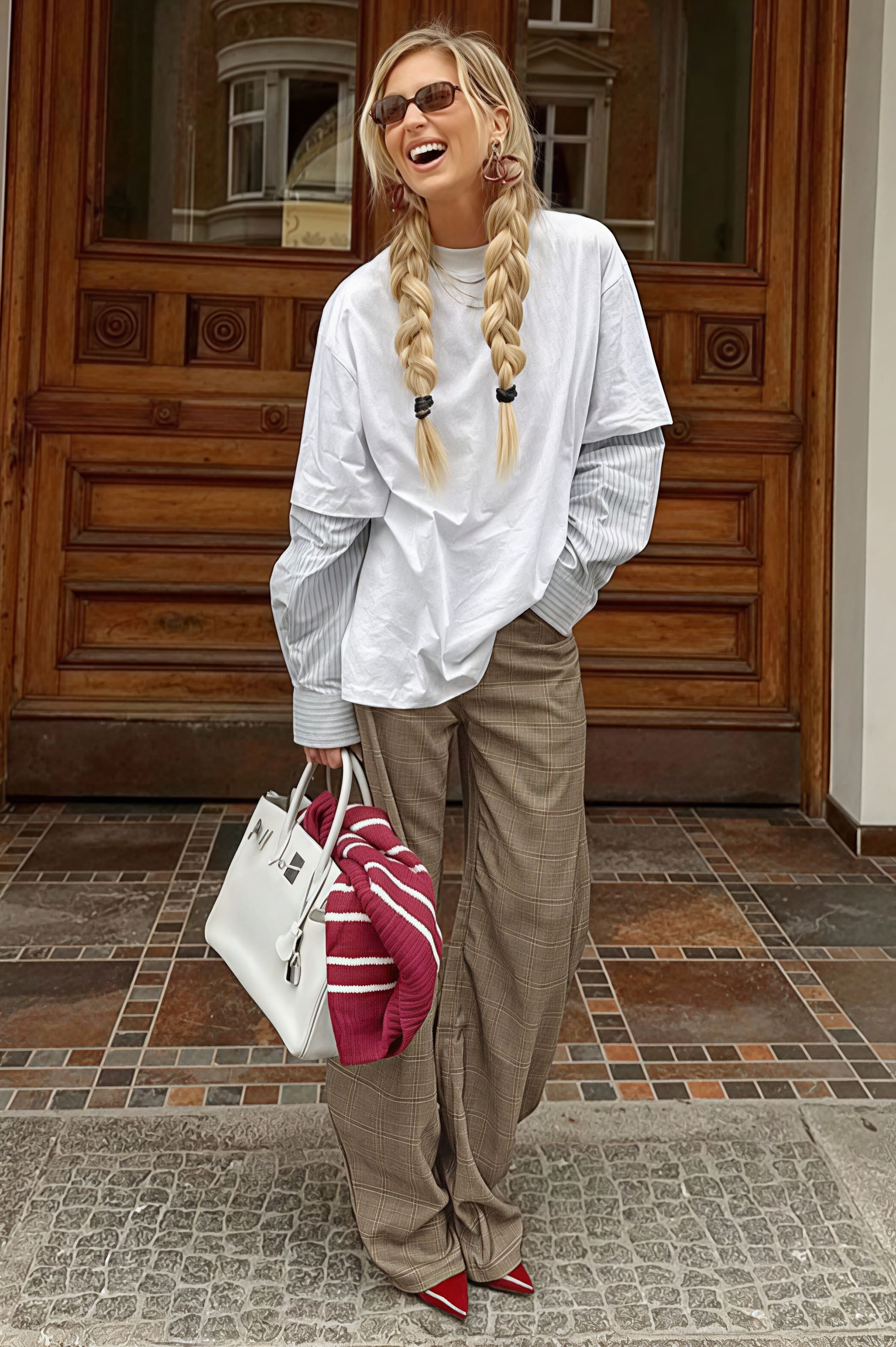 Plaid Elegant Loose Casual Pants - Image 2