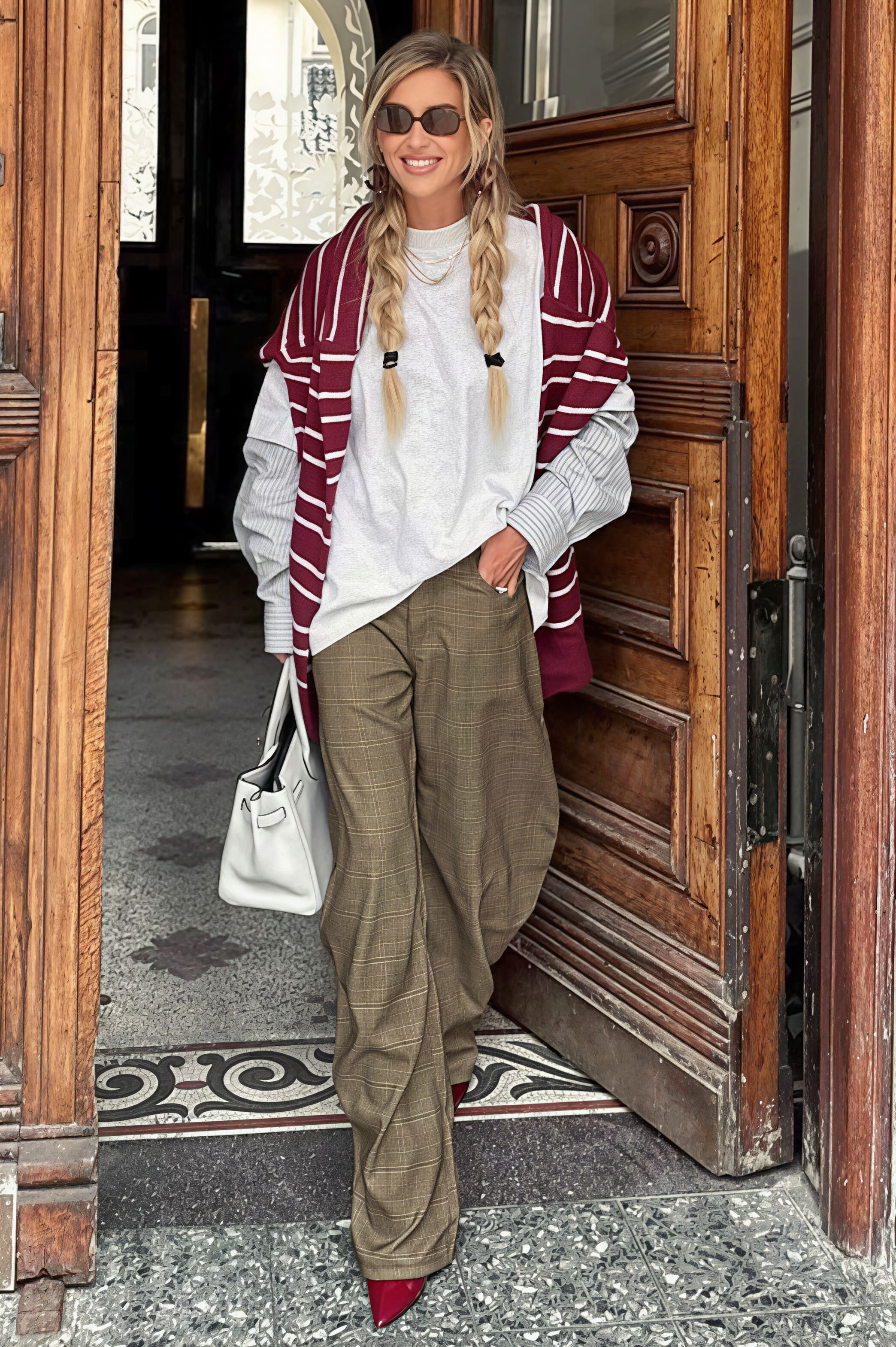 Plaid Elegant Loose Casual Pants - Image 6