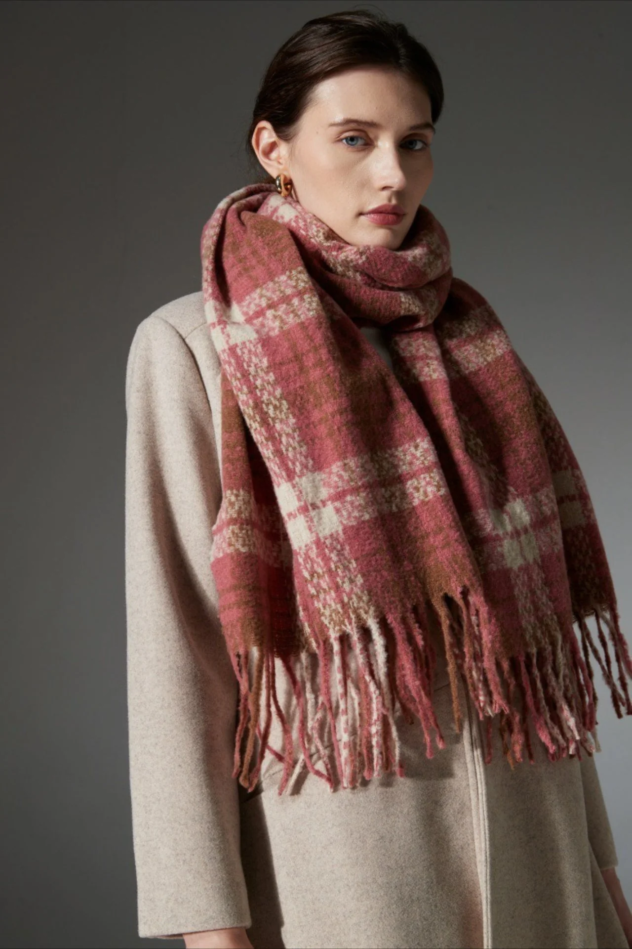 Plaid Fringe Scarf - Image 10