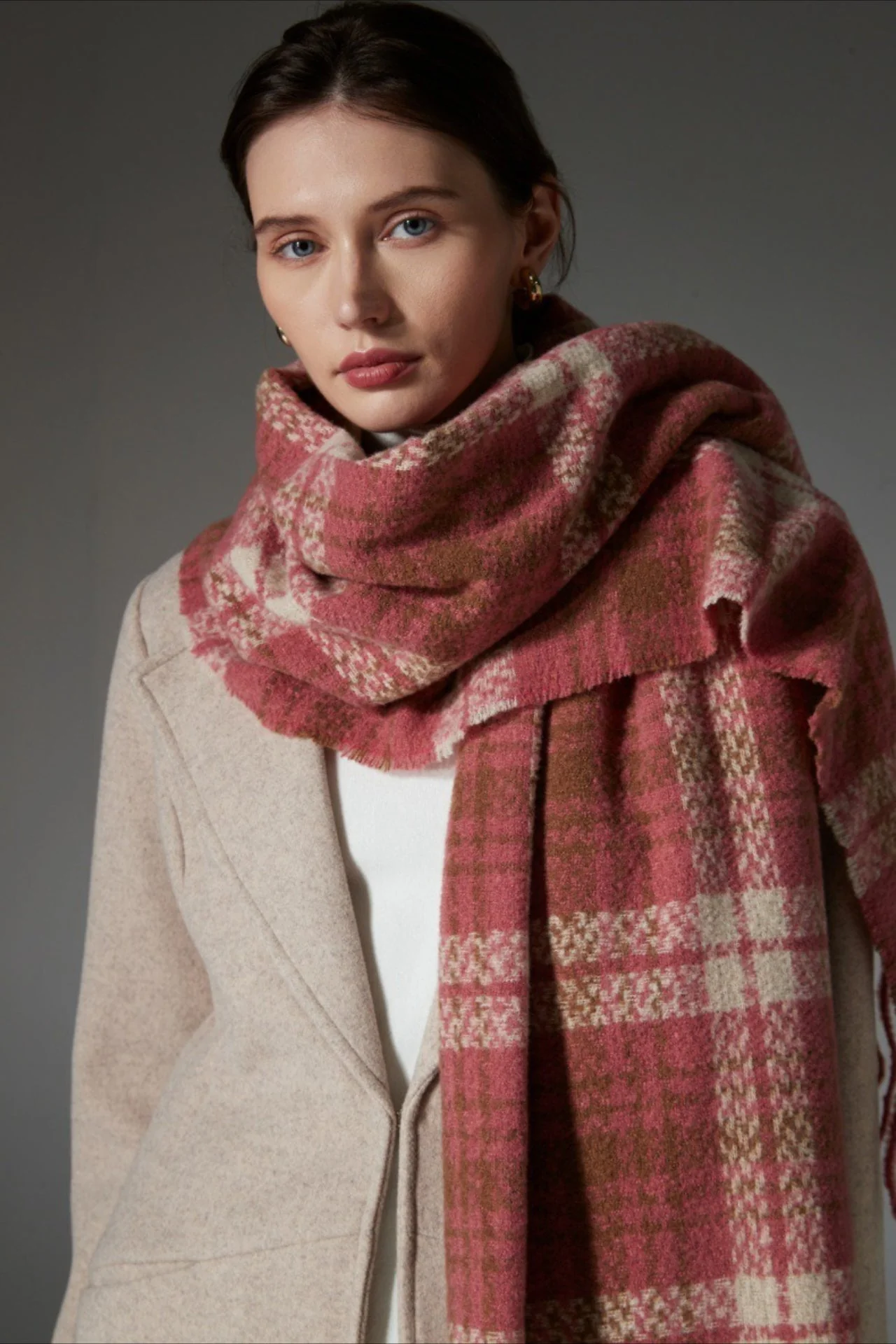 Plaid Fringe Scarf - Image 11
