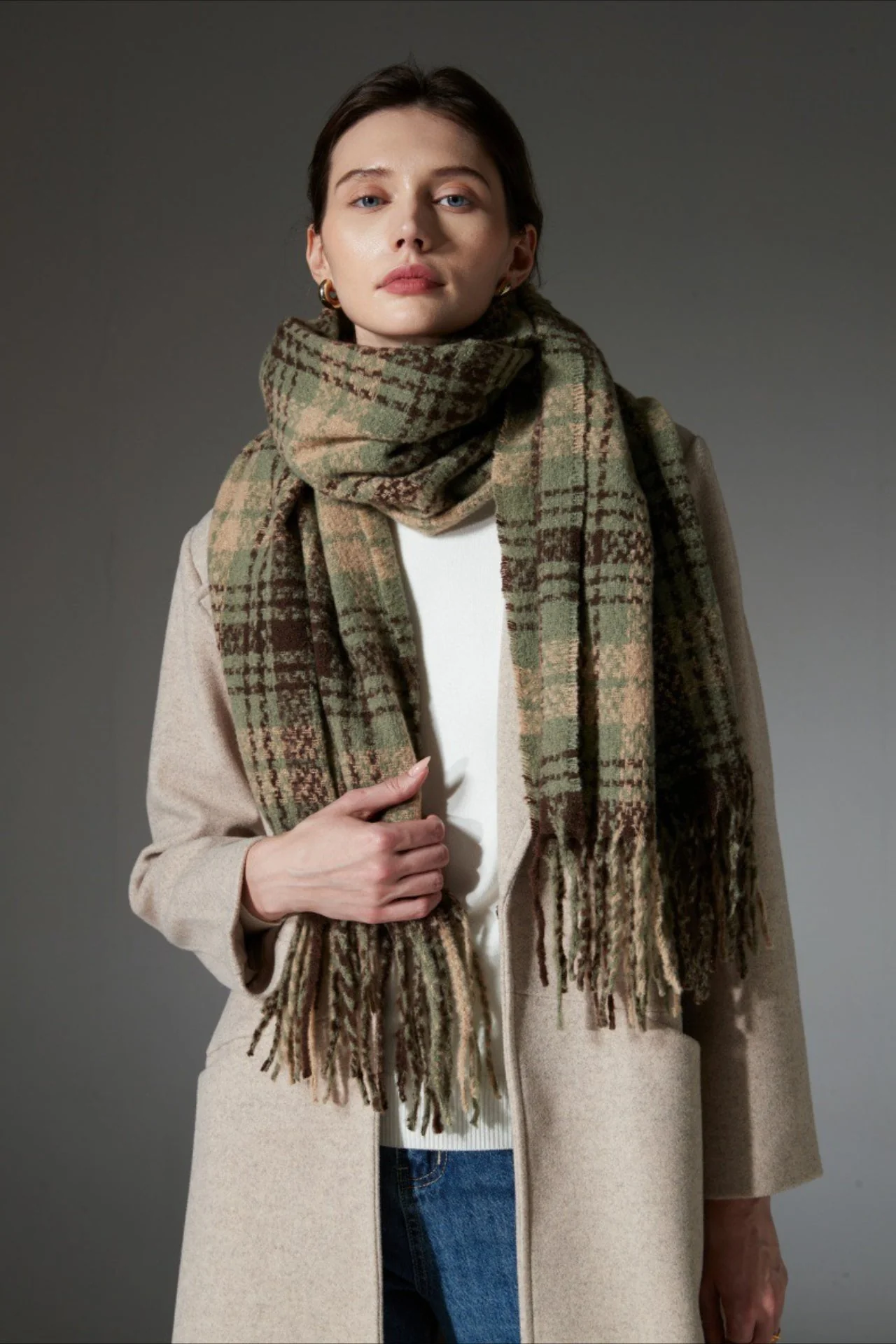 Plaid Fringe Scarf - Image 12
