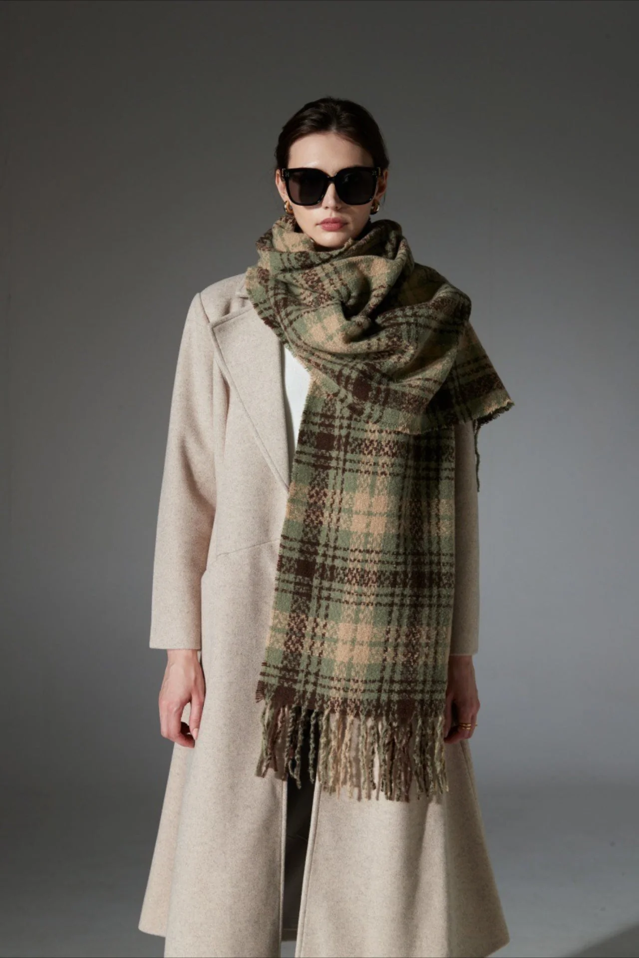 Plaid Fringe Scarf - Image 13