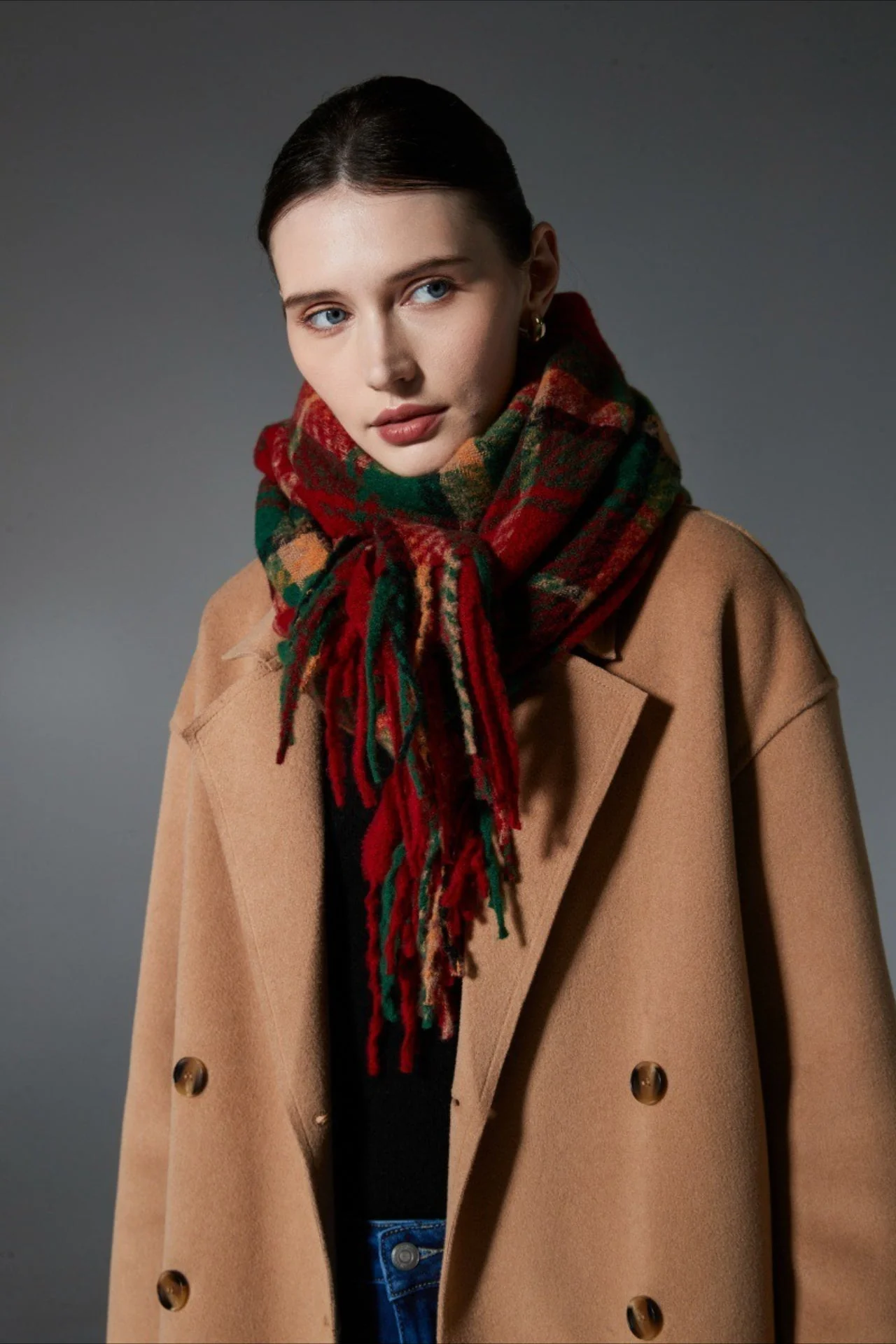 Plaid Fringe Scarf - Image 4