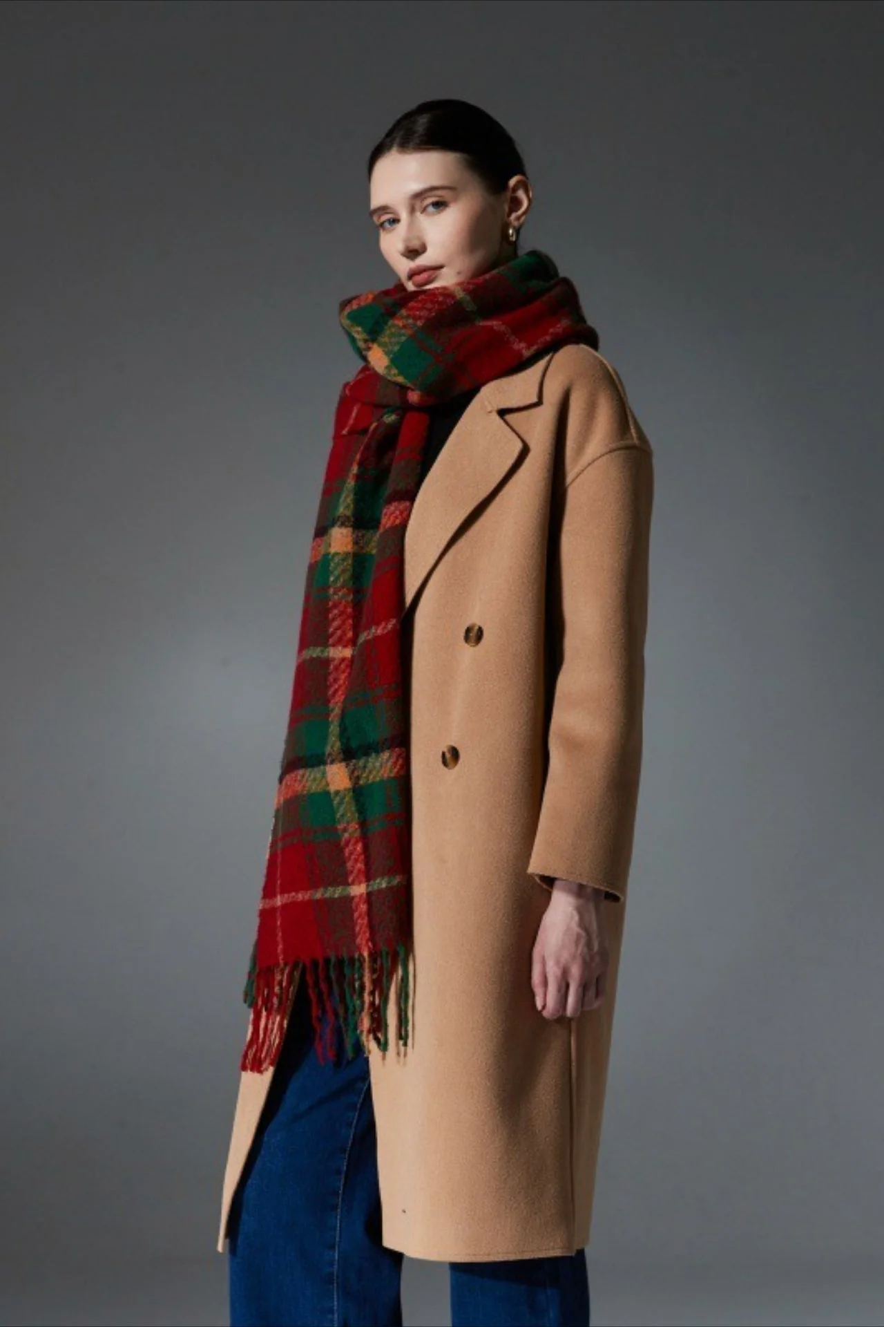 Plaid Fringe Scarf - Image 5