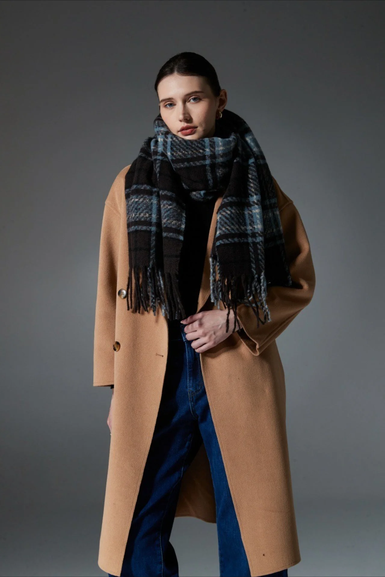 Plaid Fringe Scarf - Image 6