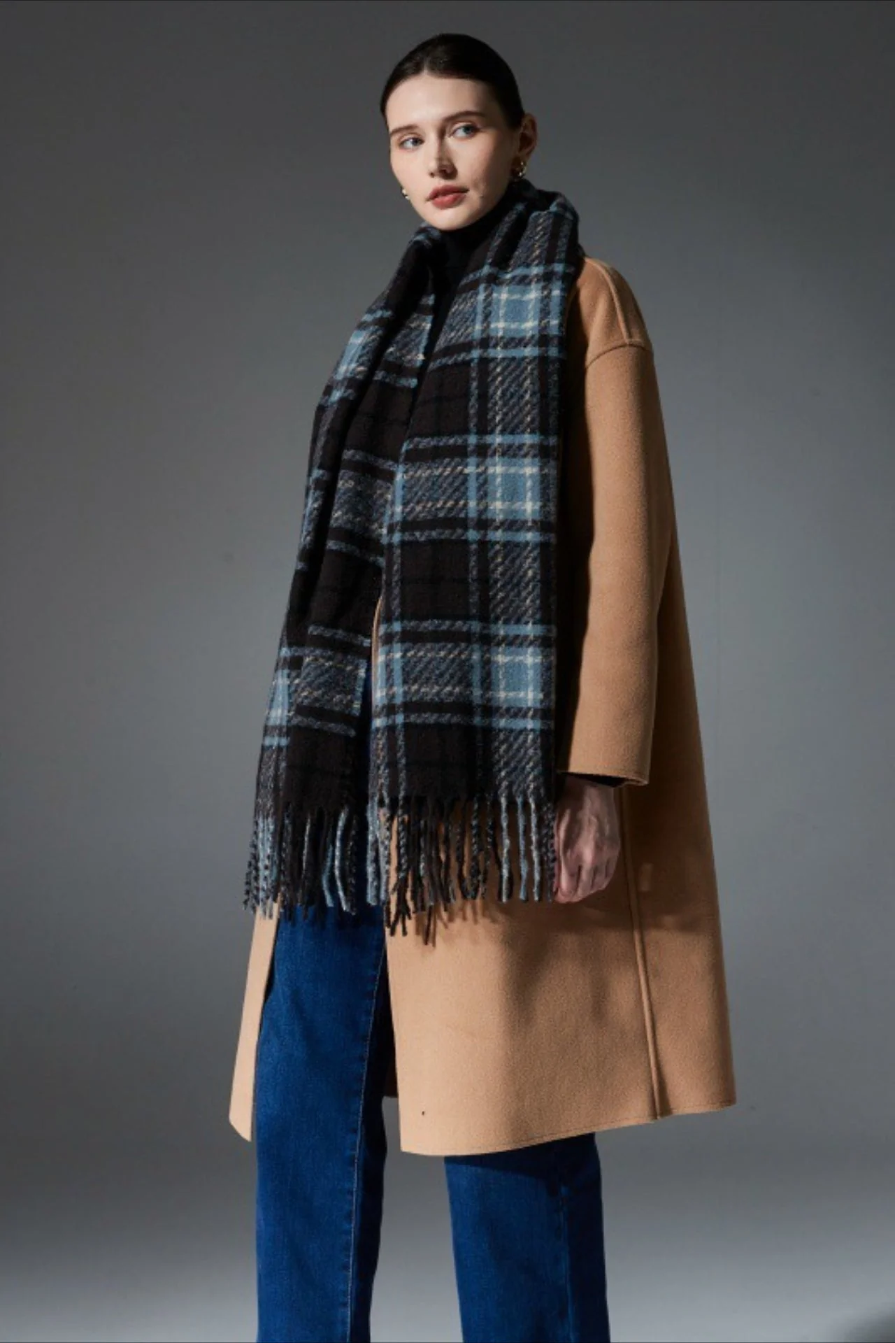 Plaid Fringe Scarf - Image 7