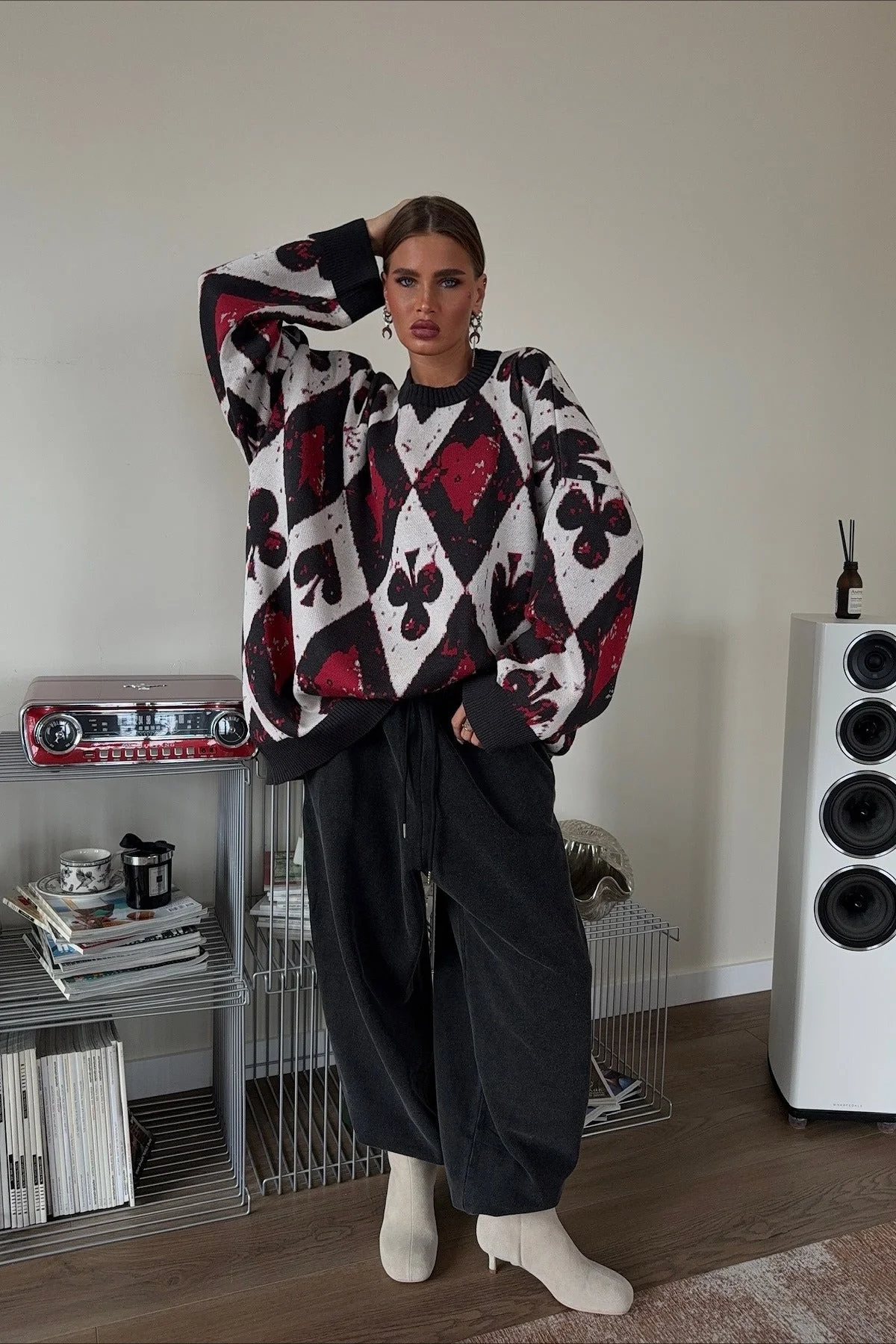 Plaid Gothic Y2K Edgy Trendy Knit Sweater - Image 2