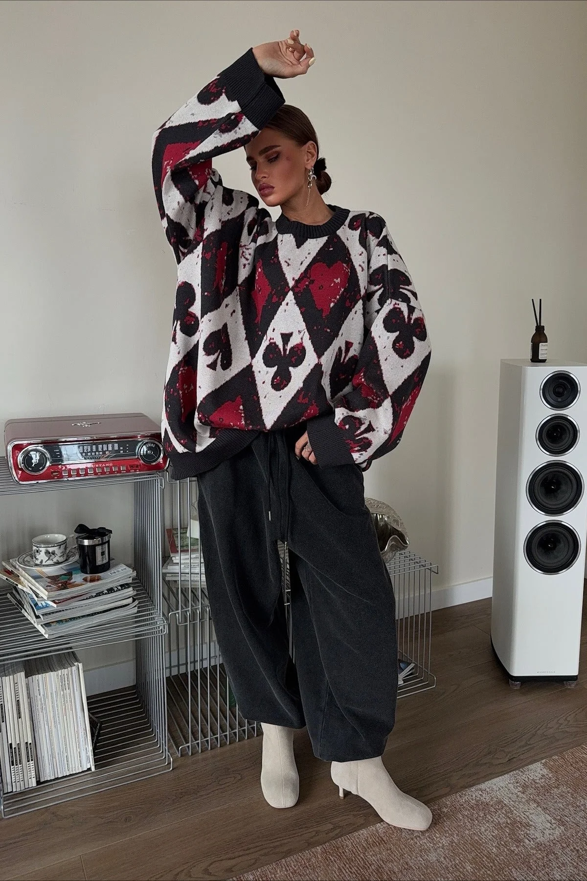 Plaid Gothic Y2K Edgy Trendy Knit Sweater - Image 3