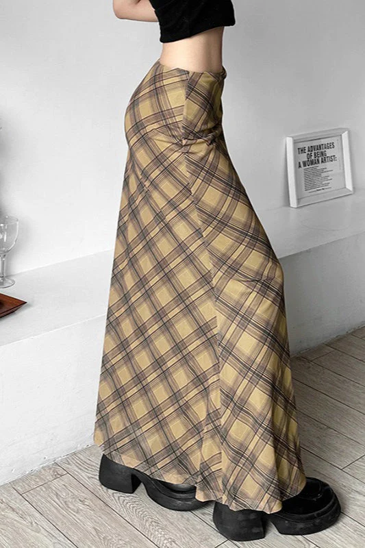 Plaid High Waist Bodycon Skirt - Image 2