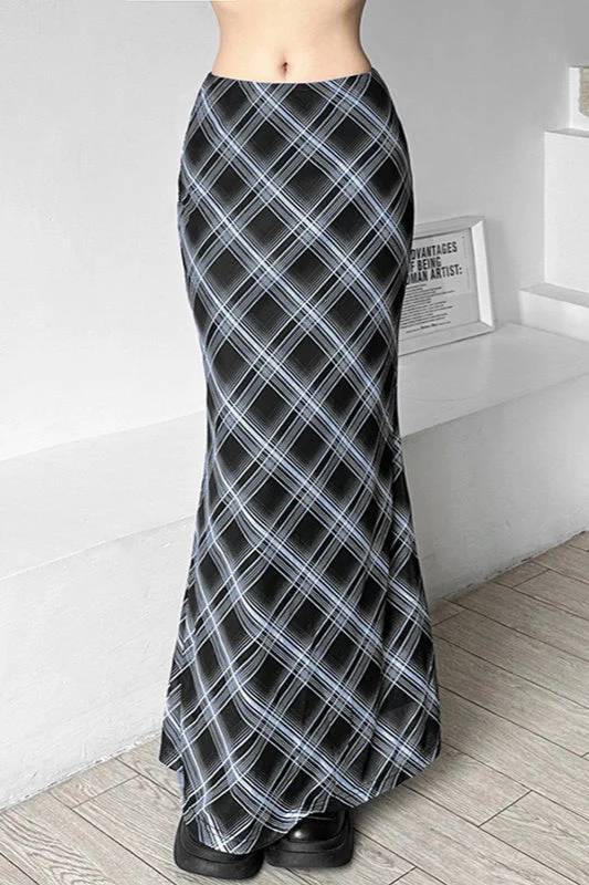 Plaid High Waist Bodycon Skirt - Image 7