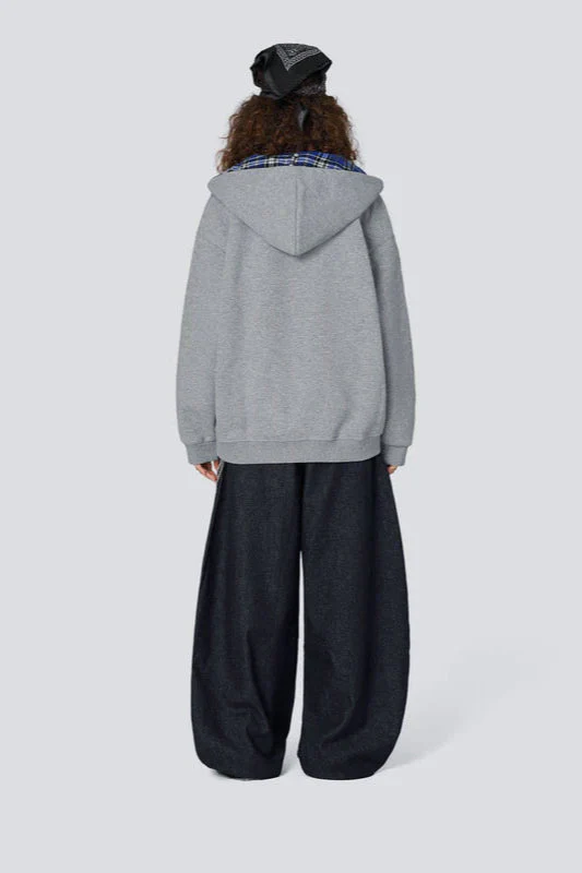 Plaid Lined Loose Fashion Hoodie - Image 4