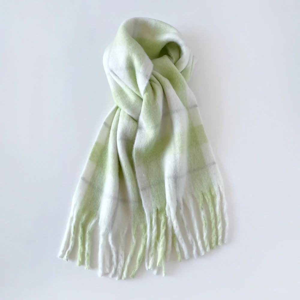 Plaid Mohair Blend Scarf - Image 4
