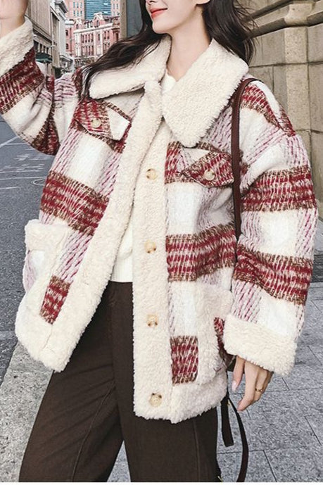 Plaid Sherpa Jacket