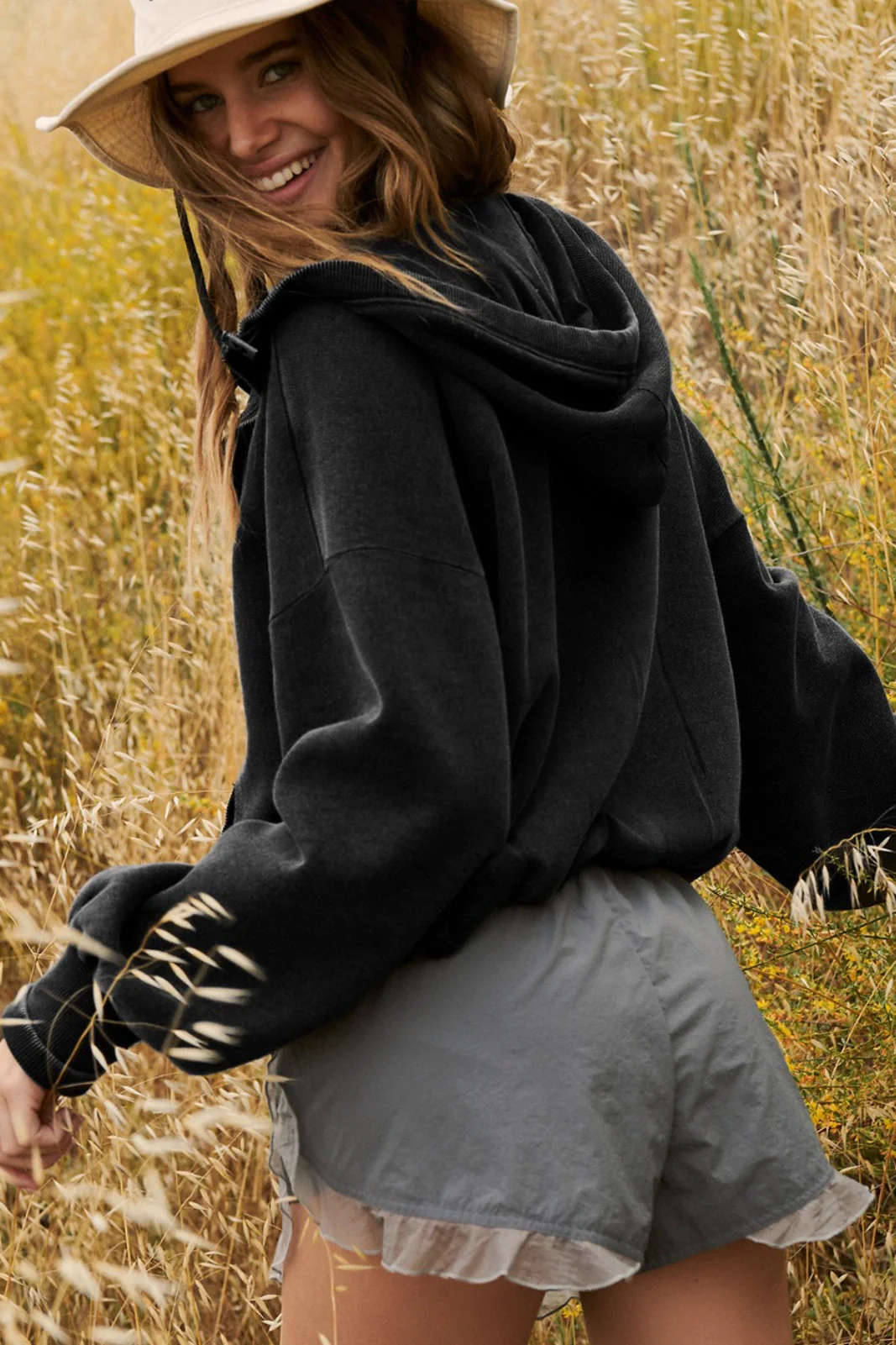 Plain Cropped Zipper Sporty Sweatshirt - Image 11