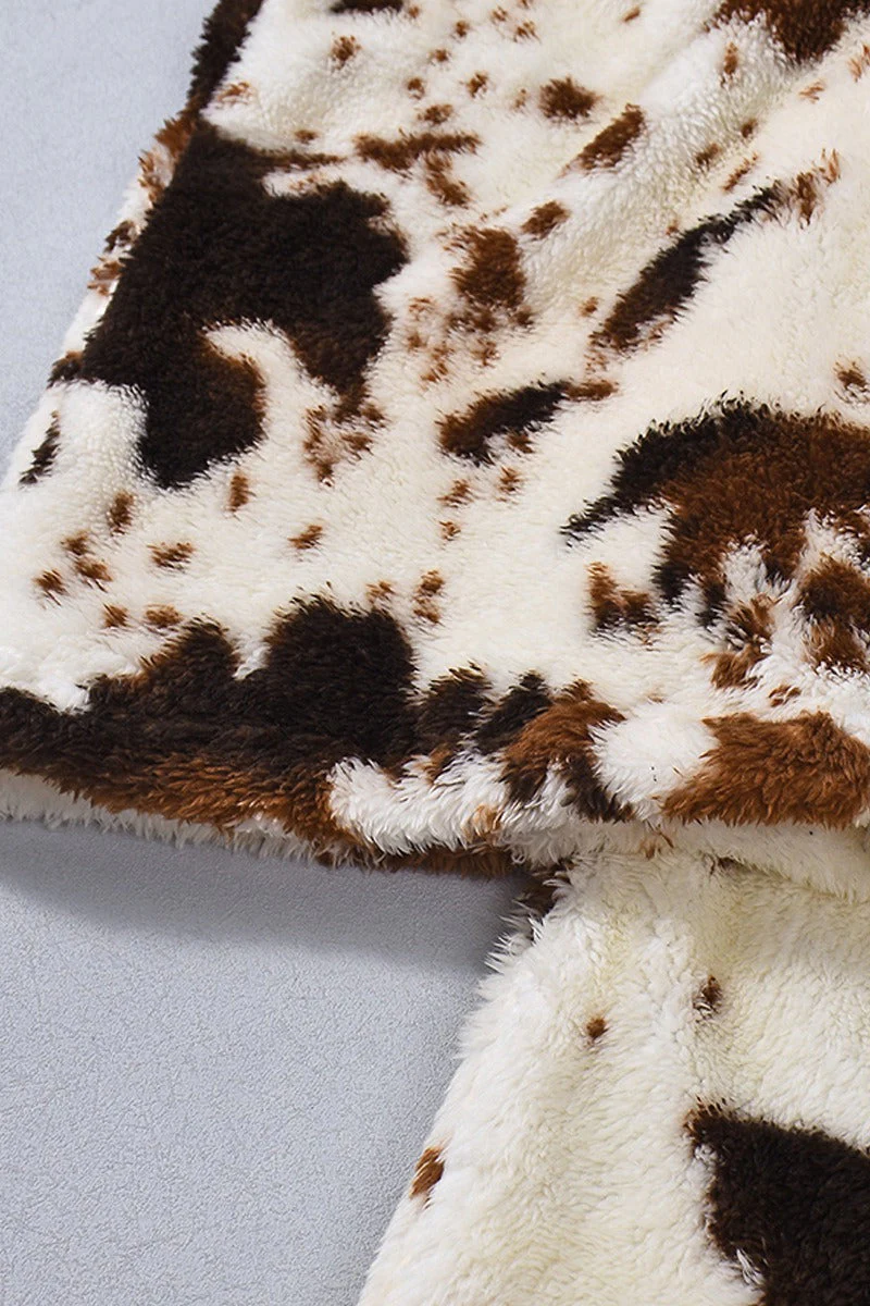 Playful Cow Print Fleece Relaxed Pants - Image 8