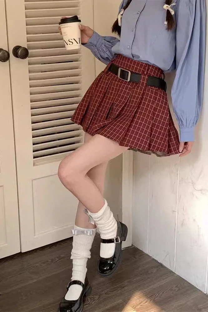 Plus Size Plaid Pleated Skirt - Image 6