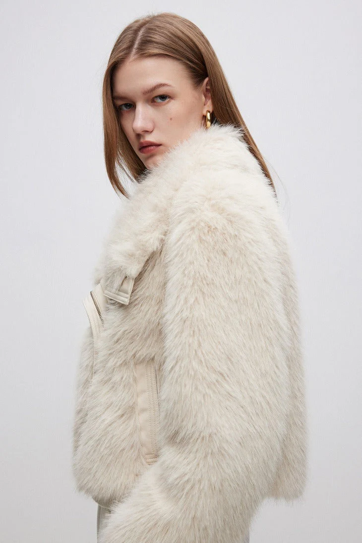 Plush Paneled Thick Warm Notch Collar Coat - Image 3