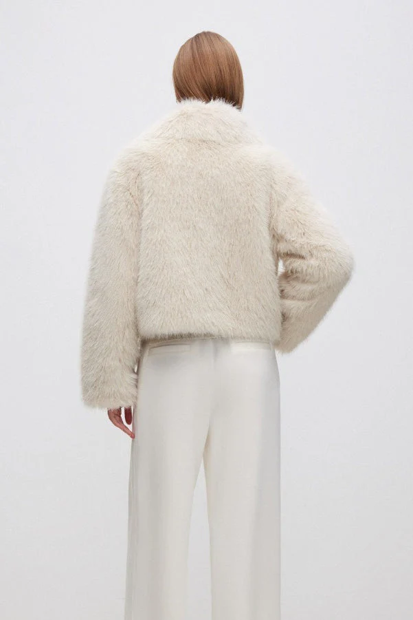 Plush Paneled Thick Warm Notch Collar Coat - Image 4