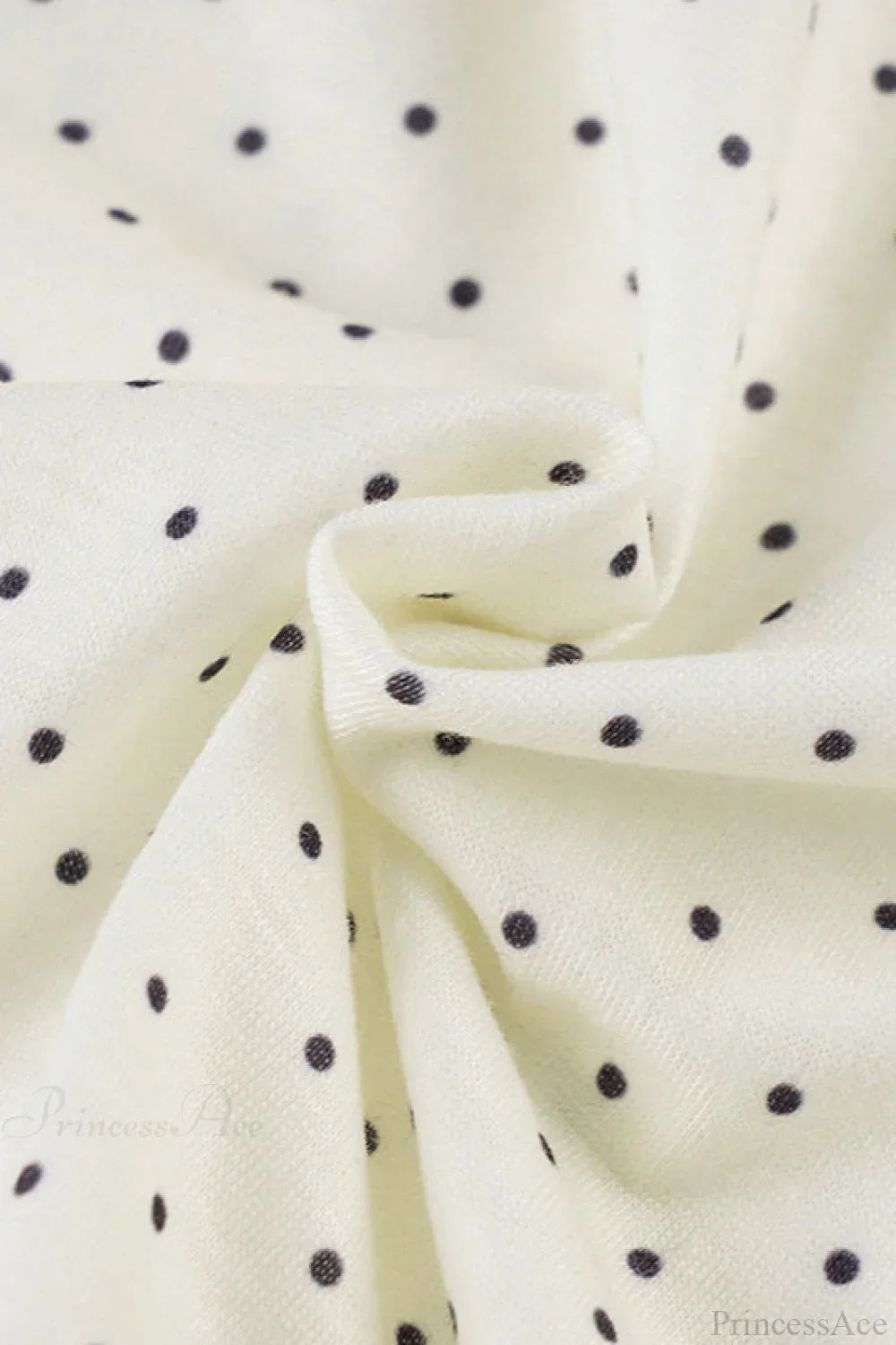 Polka Dot Bow Front Ruffle Fitted Long Sleeve Tee - Image 4