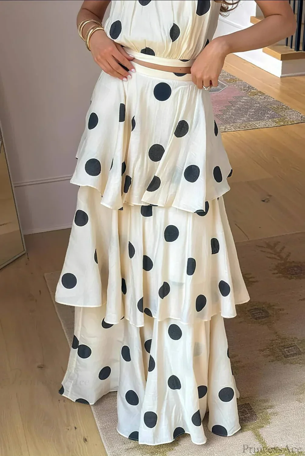 Polka Dot Halter Top Skirt Two Pieces Set - Image 4