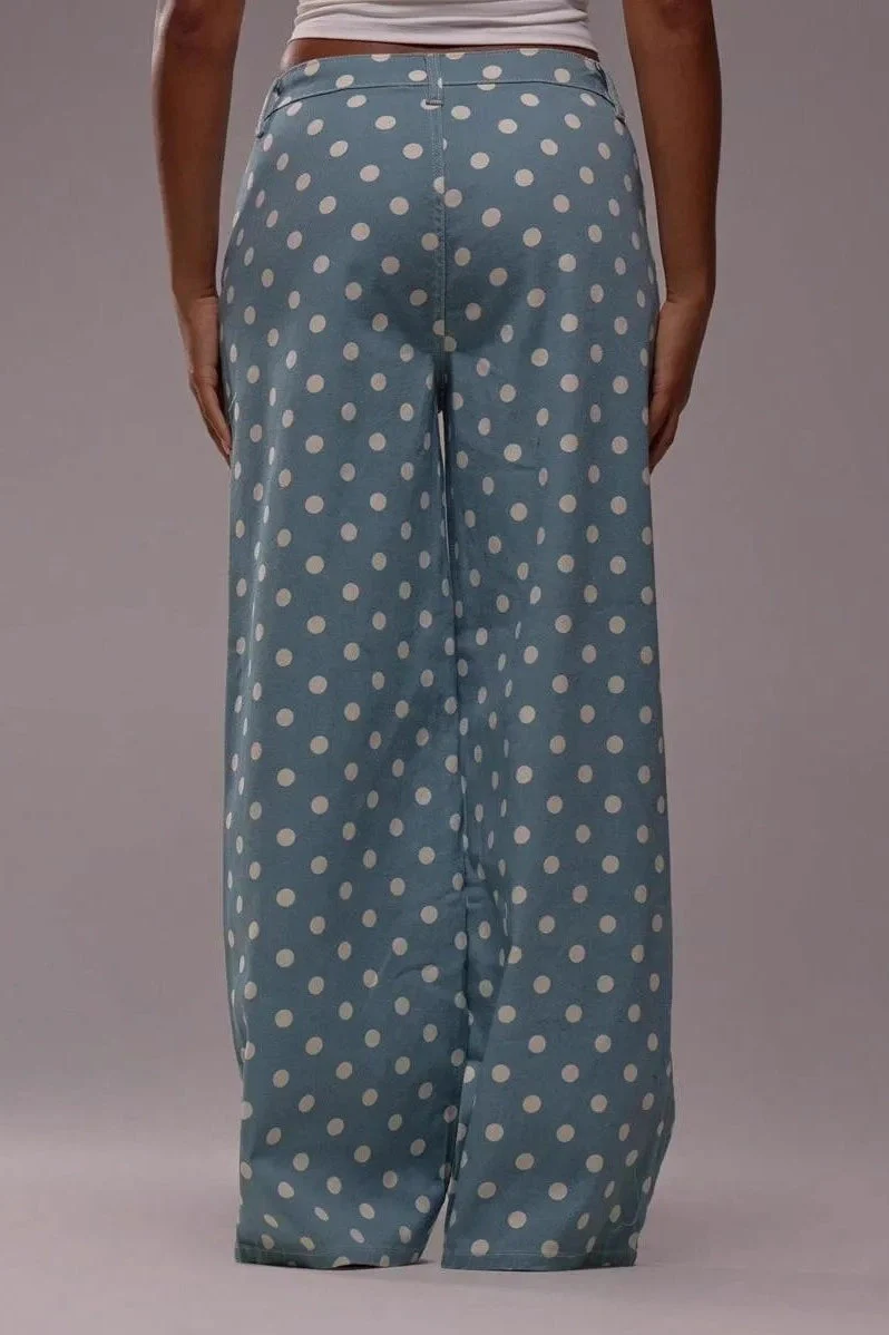 Polka Dot Loose Mid Rise Jeans - Image 6