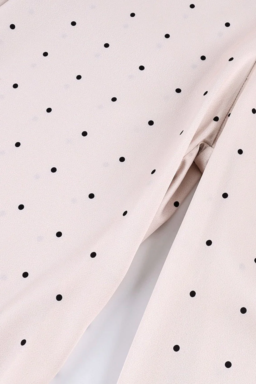 Polka Dot Satin Loose Pants - Image 5