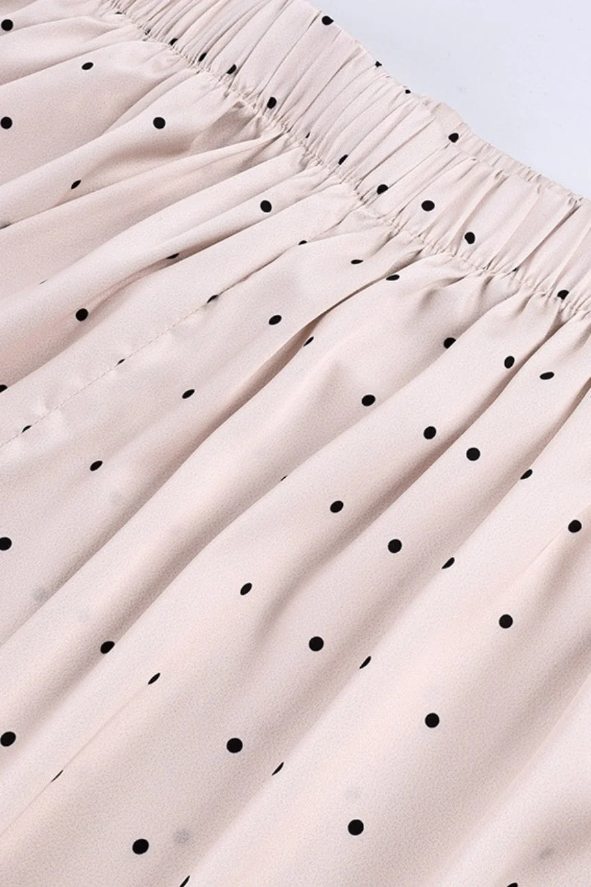 Polka Dot Satin Loose Pants - Image 6