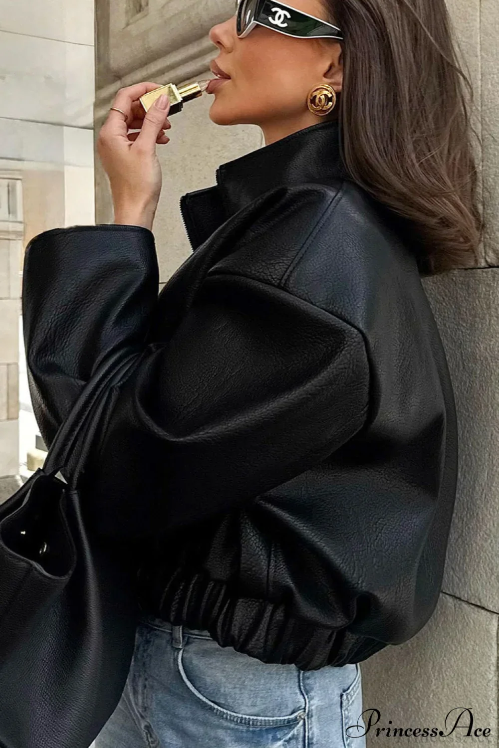 Premium Black PU Leather Jacket Coat - Image 3