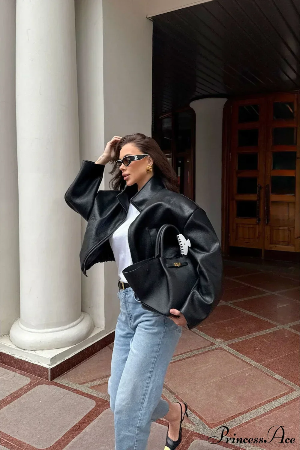 Premium Black PU Leather Jacket Coat - Image 4