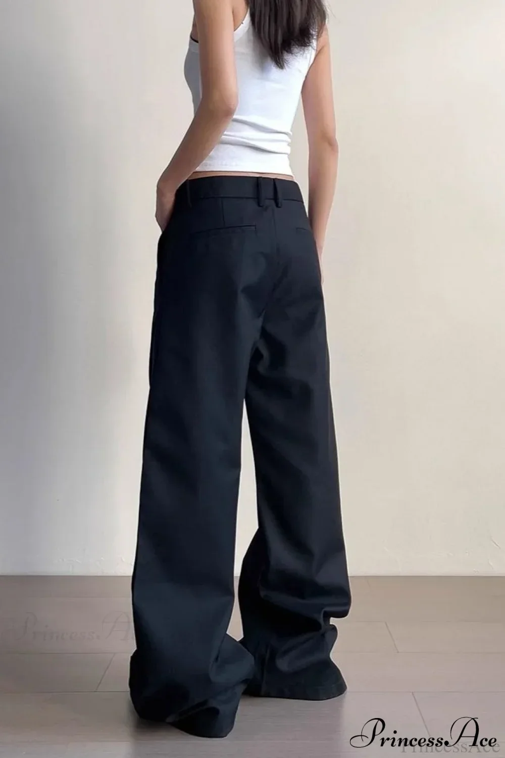 Premium Gray Ruched Drapey Wide Leg Pants - Image 5