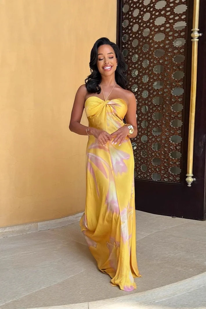 Print Backless Strapless Beach Maxi Dress - Image 4