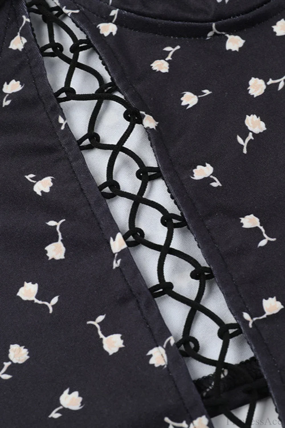 Printed Cutout Tie Strapless Cami Top - Image 4