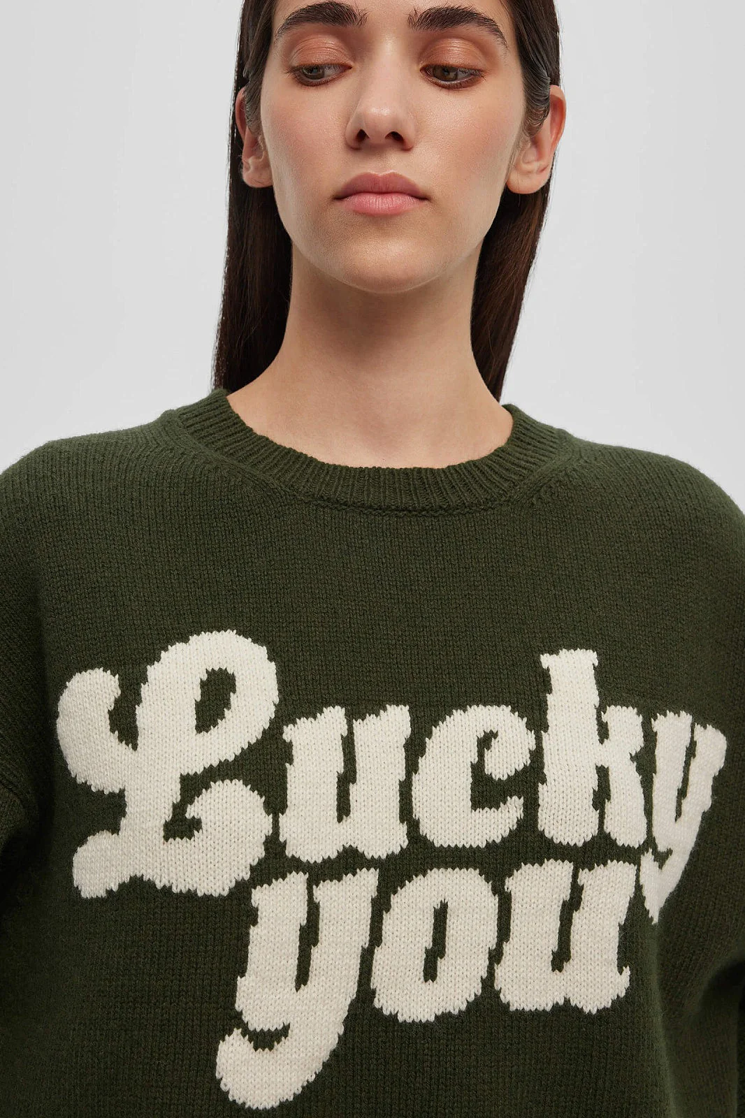 Printed Knit Round Neck Long Sleeve Blouse - Image 8