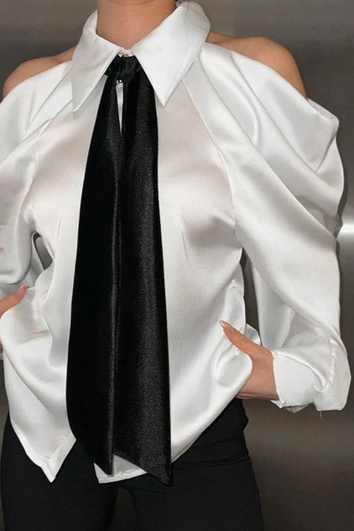 Professional Chic Collared Long Sleeve Blouse - Image 6
